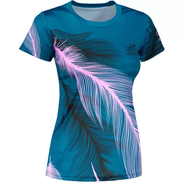  Tricou funcțional premium pentru femei ALTISPORT VOJ/ALW001TR01 BENZINĂ/ROZ DESCHIS 