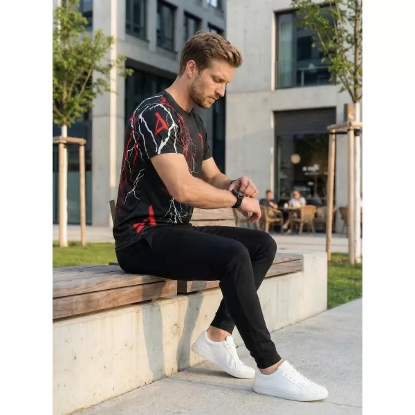  Tricou premium pentru bărbați ALTISPORT VOJ/ALM004TR01 NEGRU ȘI ROȘU 