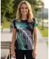 Tricou funcțional premium pentru femei ALTISPORT VOJ/ALW001TR01 NEGRU/TURCOAZ