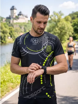 Tricou premium pentru bărbați ALTISPORT VOJ/ALM003TR01 NEGRU ȘI GALBEN