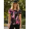 Tricou funcțional premium pentru femei ALTISPORT VOJ/ALW010TR01 NEGRU/ROZ DESCHIS
