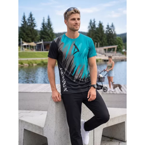  Tricou funcțional premium pentru bărbați ALTISPORT VOJ/ALM006TR01 NEGRU/KEROSEN 