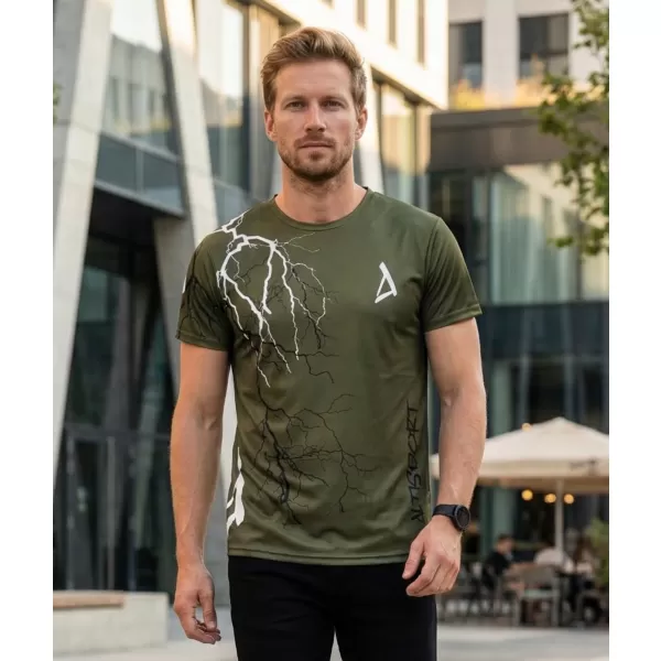 Tricou premium pentru bărbați ALTISPORT VOJ/ALM004TR01 MĂSLINE 