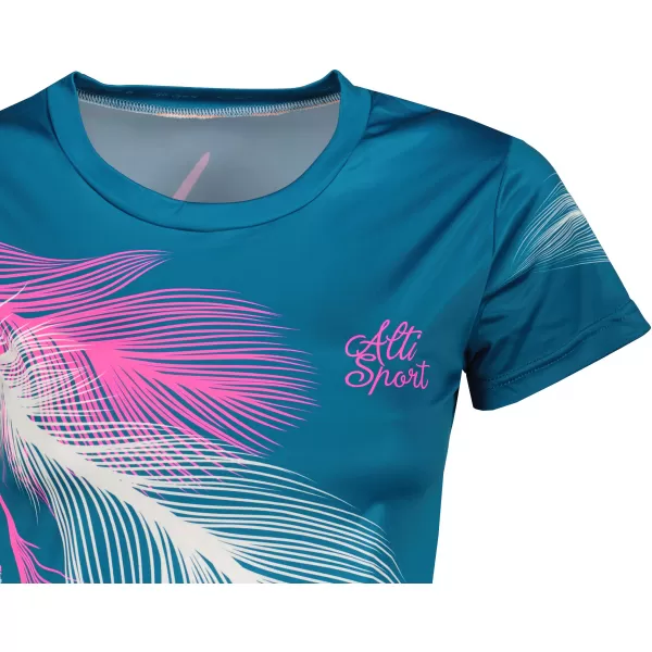  Tricou funcțional premium pentru femei ALTISPORT VOJ/ALW001TR01 BENZINĂ/ROZ 