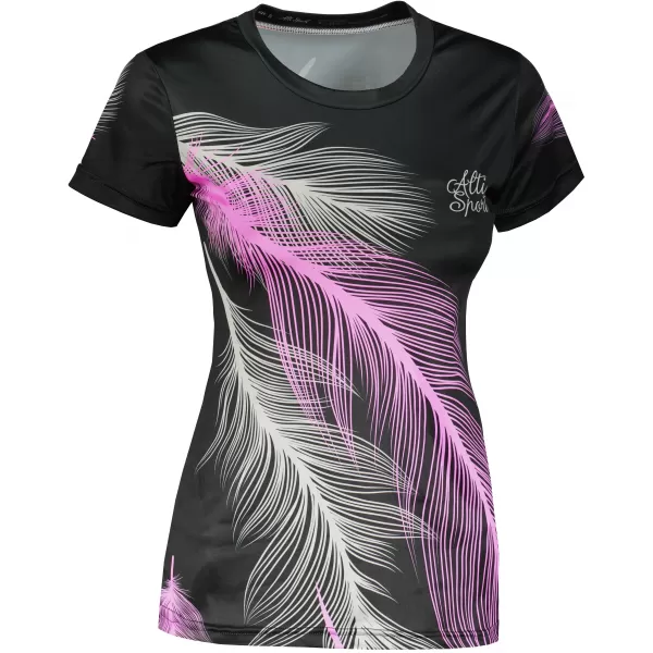  Tricou funcțional premium pentru femei ALTISPORT VOJ/ALW001TR01 NEGRU/ROZ DESCHIS 