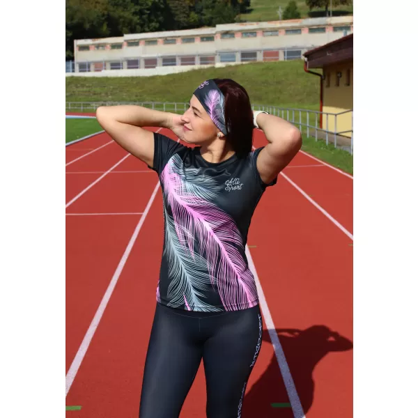  Tricou funcțional premium pentru femei ALTISPORT VOJ/ALW001TR01 NEGRU/ROZ DESCHIS 