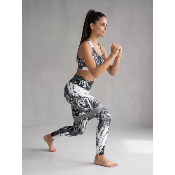  Jambiere lungi premium de damă ALTISPORT VOJ/ALW018LEG01 ALB-NEGRU 