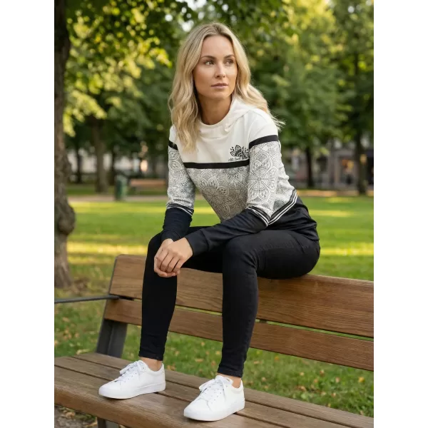  Hanorac premium pentru femei ALTISPORT VOJ/ALW023MI01 ALB-NEGRU 