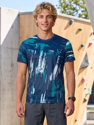 Tricou funcțional premium pentru bărbați ALTISPORT VOJ/ALM010TR01 ALBASTRU/SMARALD