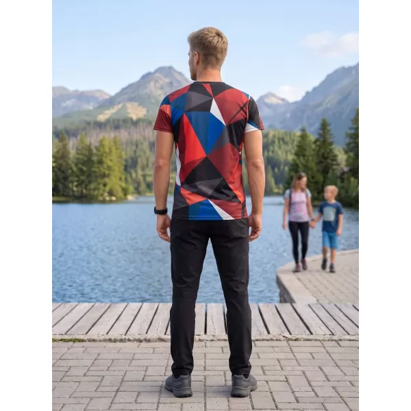  Tricou funcțional premium plus pentru bărbați ALTISPORT VOJ/ALM007TR02 BLEUMARIN/ROSU 