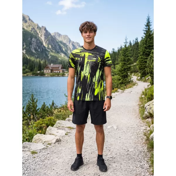  Tricou funcțional premium pentru bărbați ALTISPORT VOJ/ALM010TR01 NEGRU ȘI GALBEN 