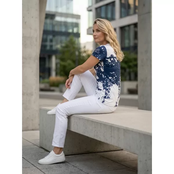  Tricou funcțional premium pentru femei ALTISPORT VOJ/ALW012TR01 ALB/ALBASTRU 