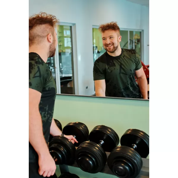  Tricou funcțional premium plus pentru bărbați ALTISPORT VOJ/ALM012TR02 NEGRU/ARMATĂ 