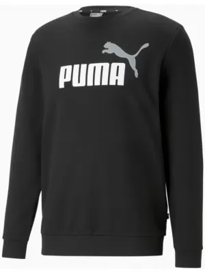 Hanorac pentru bărbați PUMA ESS+ 2 COL BIG LOGO CREW 586763-61 NEGRU