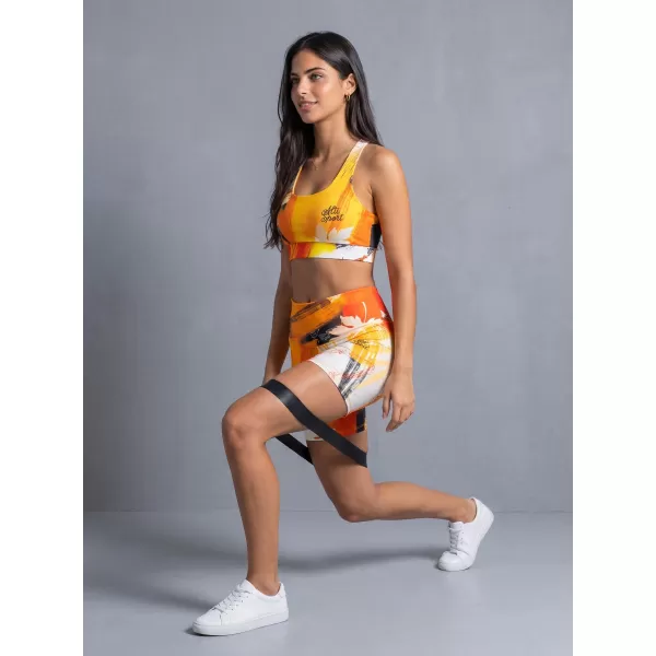  Jambiere scurte premium de damă ALTISPORT VOJ/ALW019LEG03 PORTOCALE 