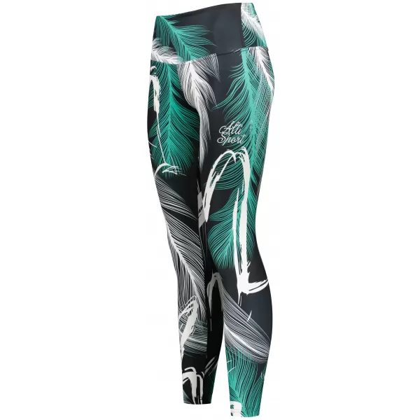  Jambiere lungi premium de damă ALTISPORT VOJ/ALW001LEG01 NEGRU/TURCOAZ 