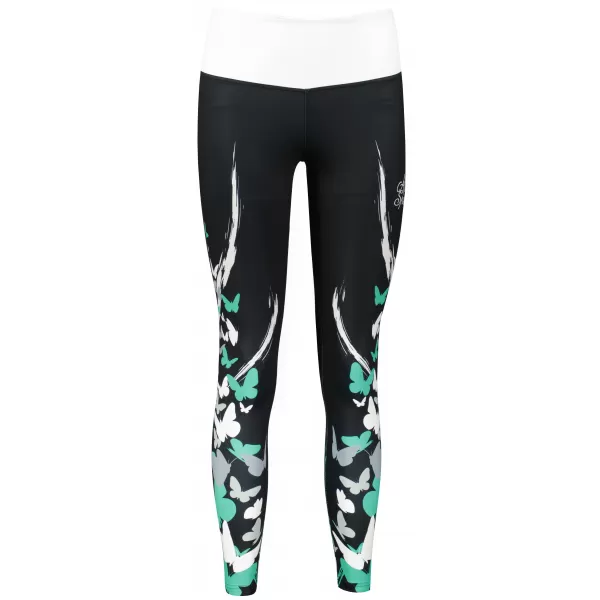  Jambiere lungi premium de damă ALTISPORT VOJ/ALW022LEG01 NEGRU/TURCOAZ 