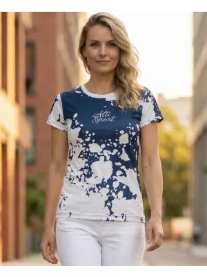 Tricou funcțional premium pentru femei ALTISPORT VOJ/ALW012TR01 ALB/ALBASTRU