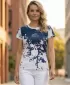 Tricou funcțional premium pentru femei ALTISPORT VOJ/ALW012TR01 ALB/ALBASTRU