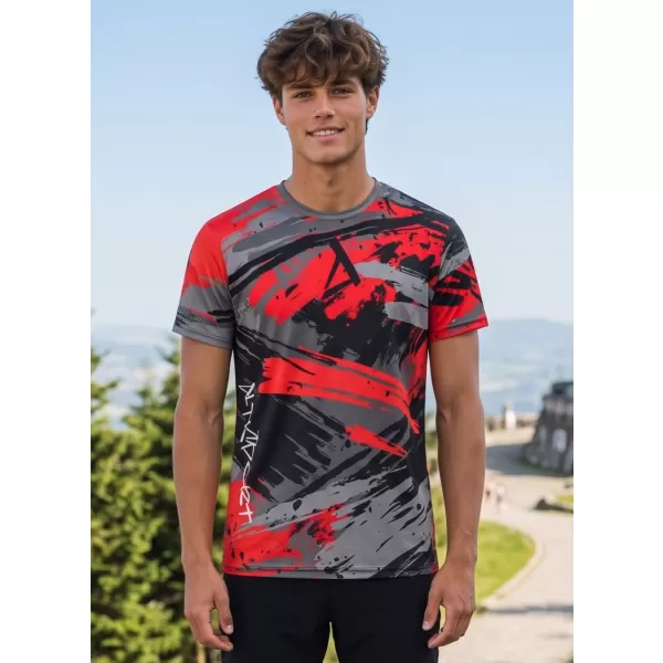  Tricou funcțional premium pentru bărbați ALTISPORT VOJ/ALM014TR01 NEGRU ȘI ROȘU 