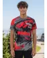 Tricou funcțional premium pentru bărbați ALTISPORT VOJ/ALM014TR01 NEGRU ȘI ROȘU