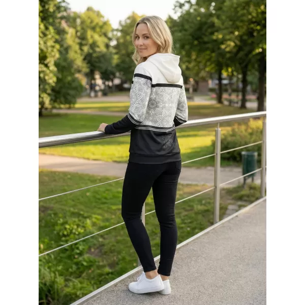  Hanorac premium pentru femei ALTISPORT VOJ/ALW023MI01 ALB-NEGRU 