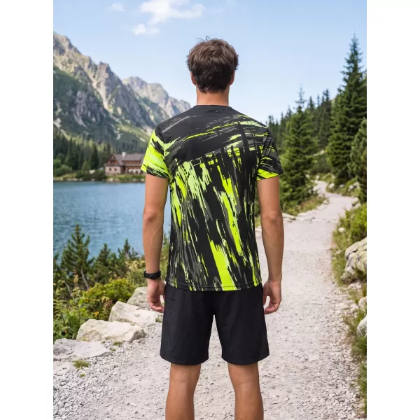  Tricou funcțional premium pentru bărbați ALTISPORT VOJ/ALM010TR01 NEGRU ȘI GALBEN 