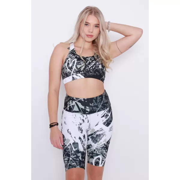  Sutien sport premium pentru femei ALTISPORT VOJ/ALW018POD01 ALB-NEGRU 