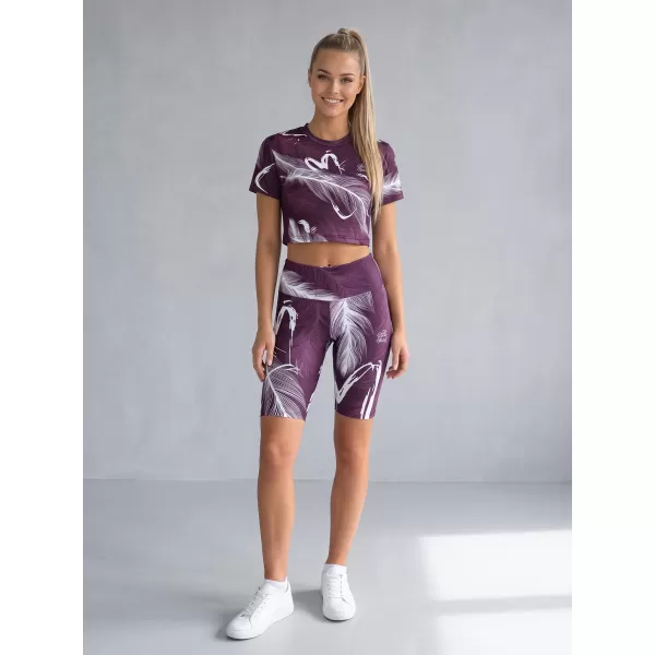  Jambiere de damă deasupra genunchiului premium ALTISPORT VOJ/ALW001LEG02 VIOLET/ALB 