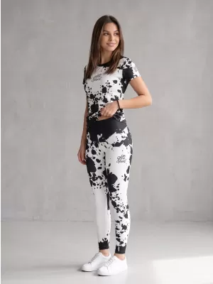 Jambiere lungi premium de damă ALTISPORT VOJ/ALW012LEG01 ALB NEGRU