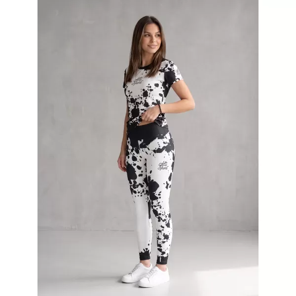  Jambiere lungi premium de damă ALTISPORT VOJ/ALW012LEG01 ALB NEGRU 