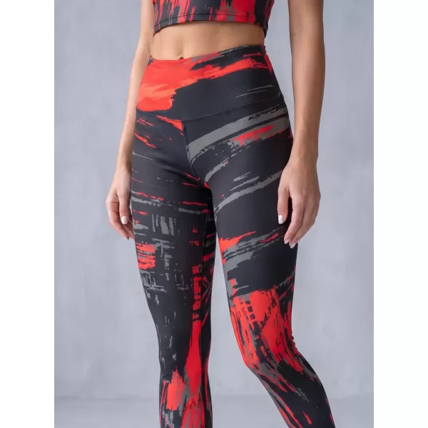  Jambiere lungi premium de damă ALTISPORT VOJ/ALW010LEG01 NEGRU ȘI ROȘU 