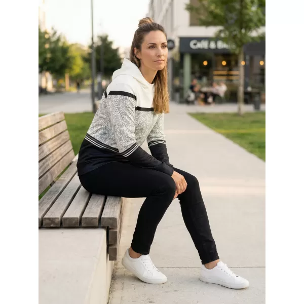  Hanorac premium pentru femei ALTISPORT VOJ/ALW023MI01 ALB-NEGRU 
