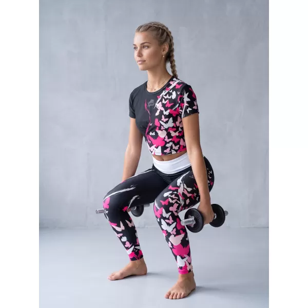  Jambiere lungi premium de damă ALTISPORT VOJ/ALW022LEG01 NEGRU ROZ 