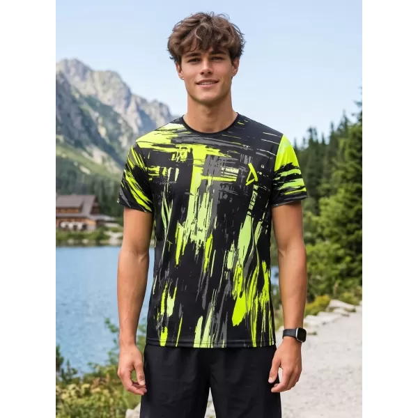  Tricou funcțional premium pentru bărbați ALTISPORT VOJ/ALM010TR01 NEGRU ȘI GALBEN 