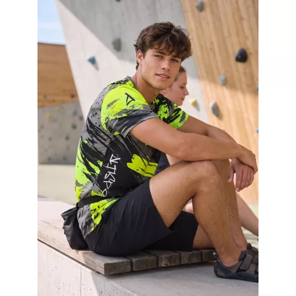  Tricou funcțional premium pentru bărbați ALTISPORT VOJ/ALM014TR01 NEGRU ȘI VERDE 