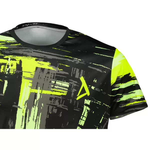  Tricou funcțional premium pentru bărbați ALTISPORT VOJ/ALM010TR01 NEGRU ȘI GALBEN 