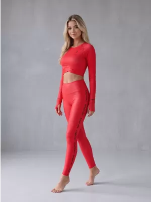 Jambiere lungi premium de damă ALTISPORT VOJ/ALW021LEG01 ROȘU