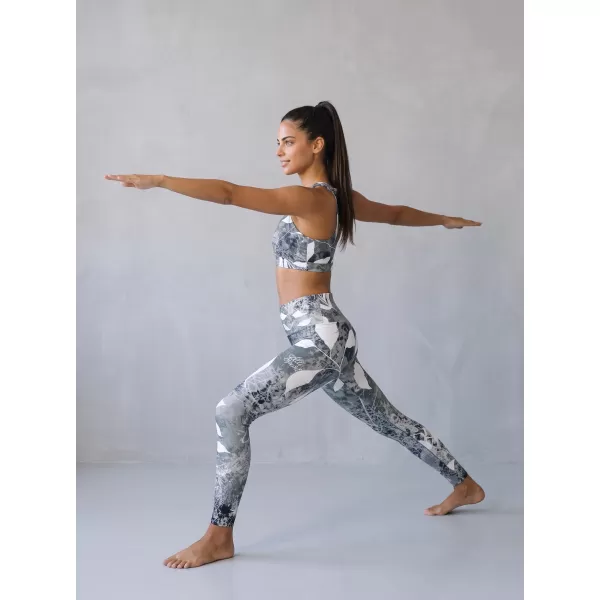  Jambiere lungi premium de damă ALTISPORT VOJ/ALW020LEG01 ALB-NEGRU 