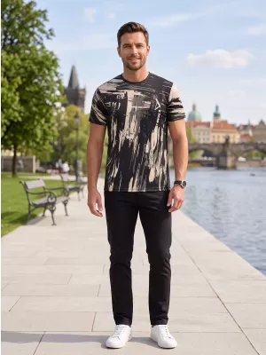 Tricou funcțional premium pentru bărbați ALTISPORT VOJ/ALM010TR01 NEGRU MARO