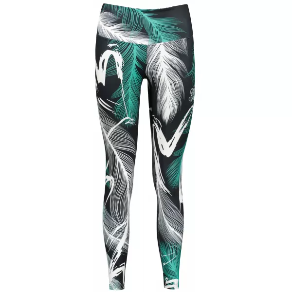  Jambiere lungi premium de damă ALTISPORT VOJ/ALW001LEG01 NEGRU/TURCOAZ 