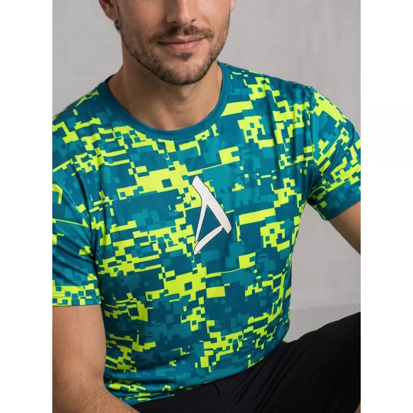  Tricou funcțional premium plus pentru bărbați ALTISPORT VOJ/ALM011TR02 KEROSEN/GALBEN NEON 