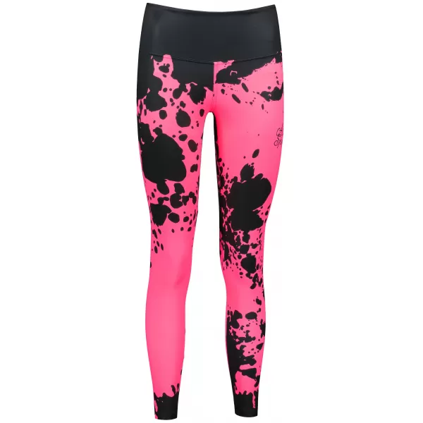  Jambiere lungi premium de damă ALTISPORT VOJ/ALW012LEG01 NEGRU/ROZ FLUO 