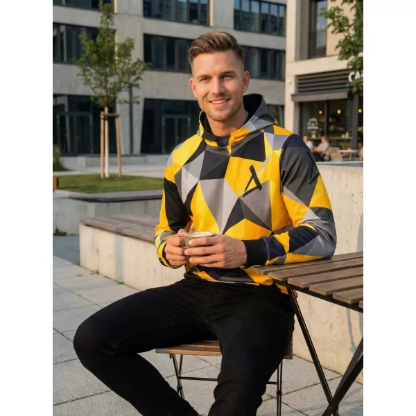  Hanorac funcțional premium pentru bărbați ALTISPORT VOJ/ALM007MI01 NEGRU ȘI GALBEN 