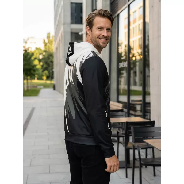  Hanorac funcțional premium pentru bărbați ALTISPORT VOJ/ALM006MI01 ALB-NEGRU 