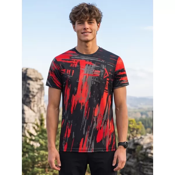  Tricou funcțional premium pentru bărbați ALTISPORT VOJ/ALM010TR01 NEGRU ȘI ROȘU 