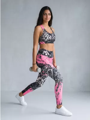 Jambiere lungi premium de damă ALTISPORT VOJ/ALW018LEG01 NEGRU ROZ