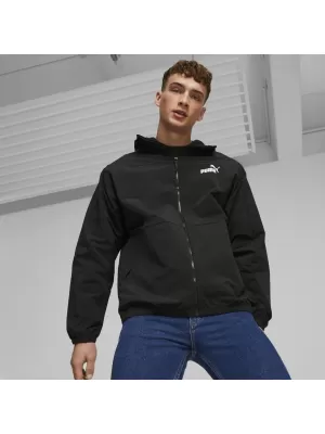 Blazer de vânt pentru bărbați PUMA HOODED WINDBREAKER 675387-01 NEGRU
