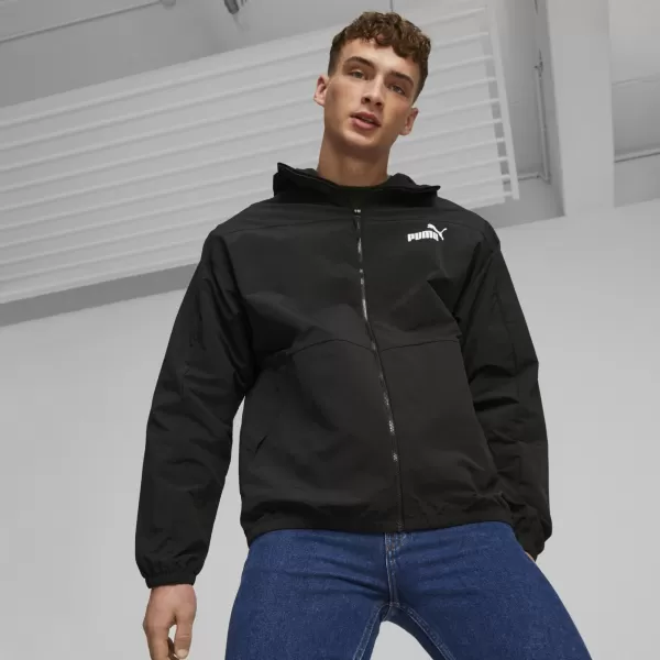  Blazer de vânt pentru bărbați PUMA HOODED WINDBREAKER 675387-01 NEGRU 
