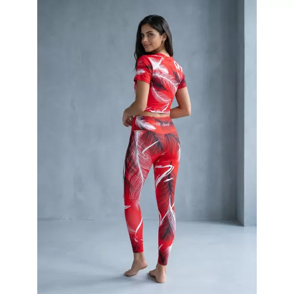  Jambiere lungi premium de damă ALTISPORT VOJ/ALW001LEG01 ROȘU 